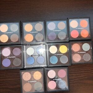 MAC Cosmetics Eyeshadow Quad & Palette Set - Blue, Pink, Gold, Brown, Peach